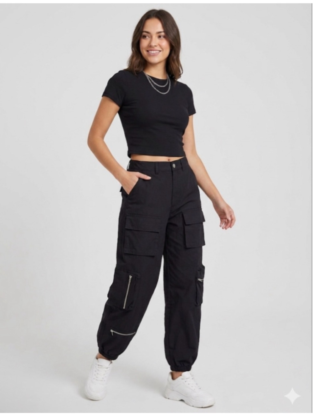 HARPER & IVY Black Cargo Jogger Pants S